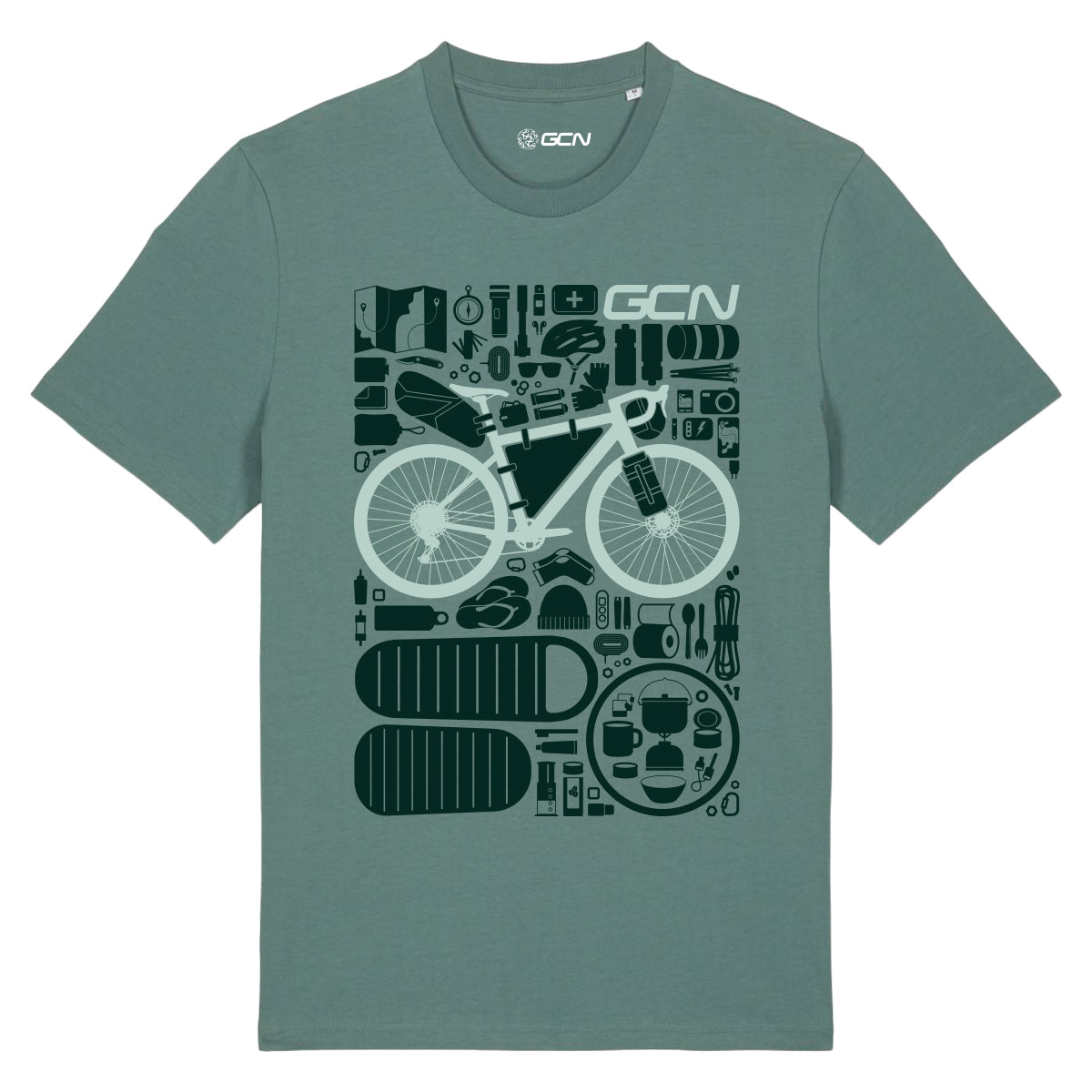 GCN Bikepacking Essentials T-Shirt Green Bay1