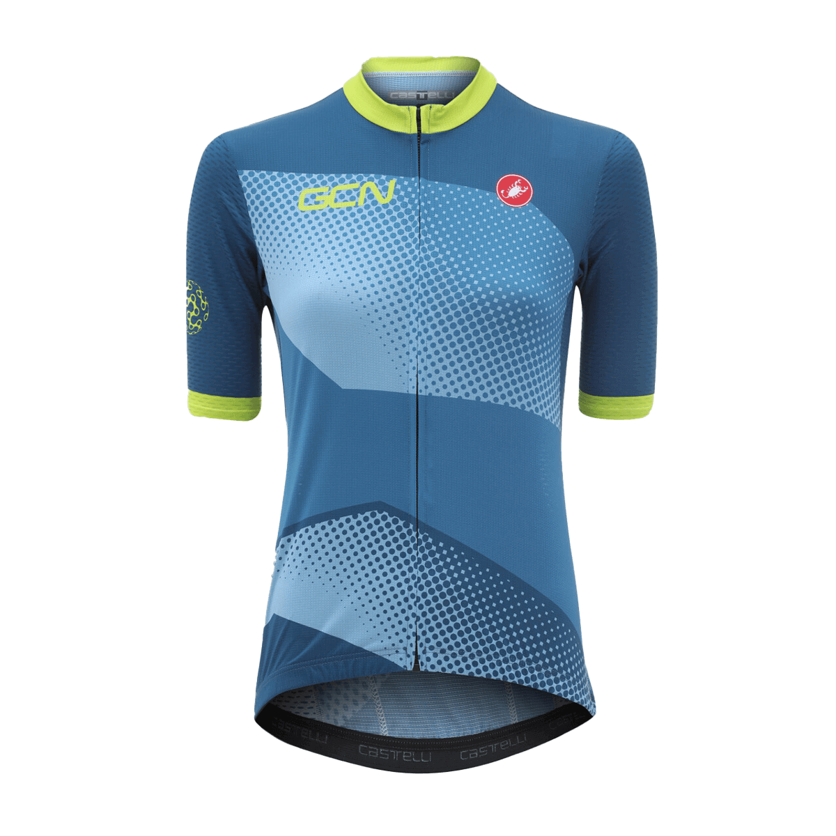 GCN Castelli Women s Competizione Blue and Lime Jersey GCN Shop