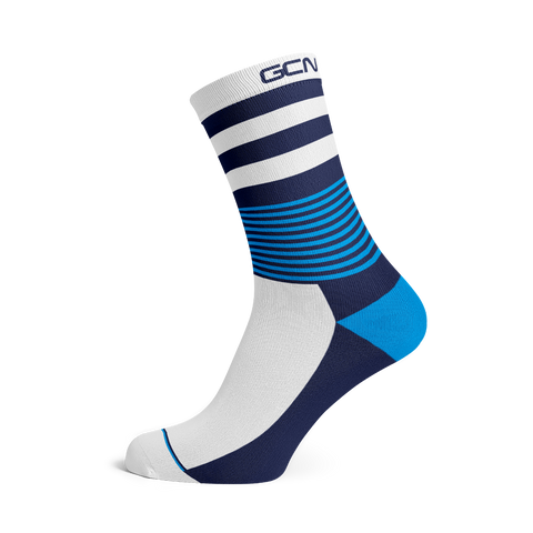 GCN Club Sock 001 - Navy Blue and White Stripes