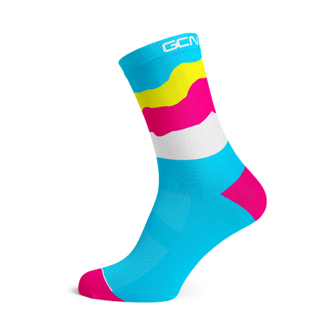 GCN Club Sock 006 - Fluorescent Yellow, Pink and Blue