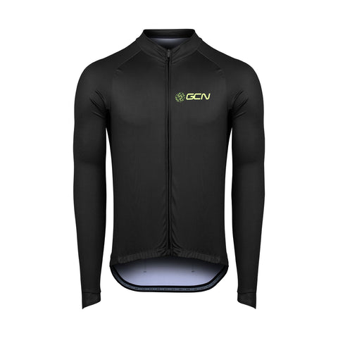 GCN Core 2.0 Long Sleeve Cycling Jersey - Black/Fluoro