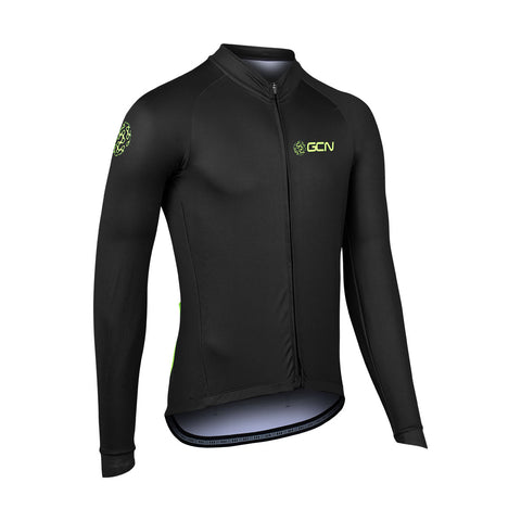 GCN Core 2.0 Long Sleeve Cycling Jersey - Black/Fluoro