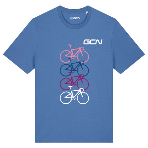 GCN Quattro Biciclette T-Shirt - Bright Blue