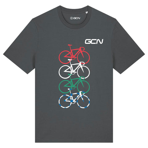 GCN Cuatro Bicis Cycling T-Shirt - Anthracite