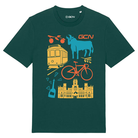 GCN Race Landmarks 2024 Cycling T-Shirt - Glazed Green