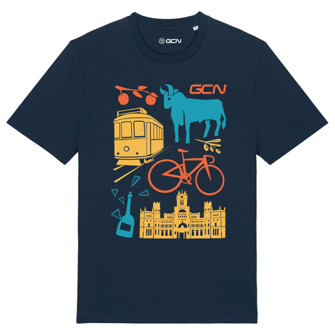 GCN Race Landmarks 2024 Cycling T-Shirt - Navy