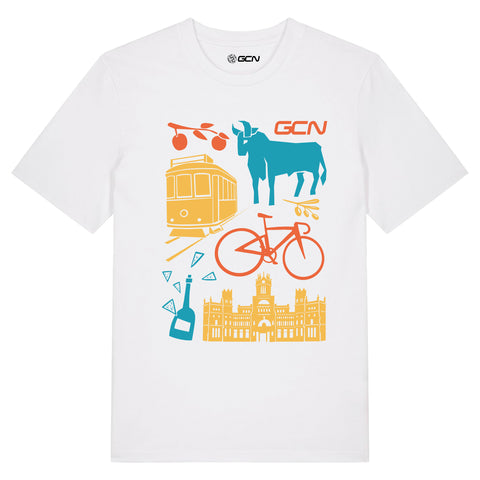 GCN Race Landmarks 2024 Cycling T-Shirt - White