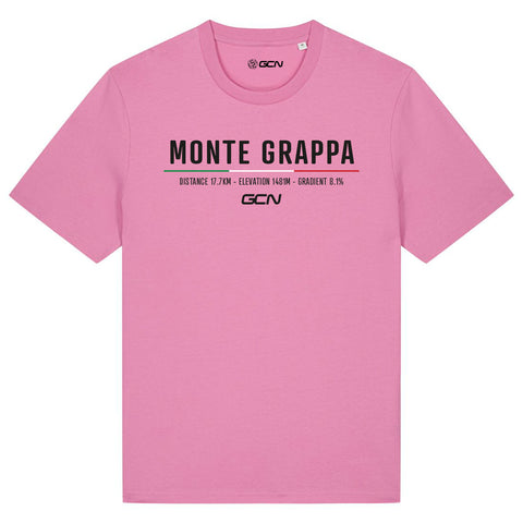 GCN Epic Climbs Monte Grappa T-Shirt - Bubble Pink