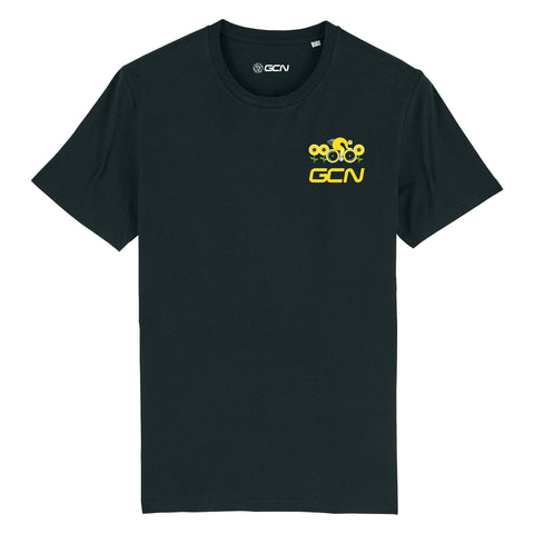 GCN Retro Racer - Jaune Cycling T-Shirt - Black