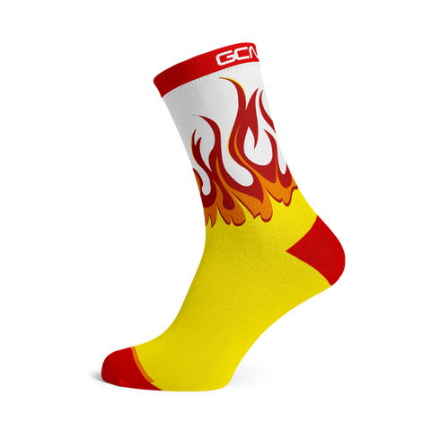 GCN Club Sock 022 - Yellow, Red and White