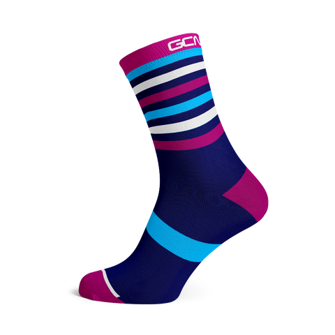 GCN Club Sock 023 - Navy Blue, Purple and White