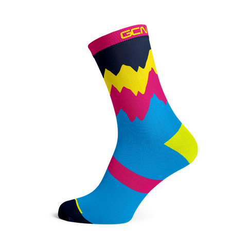 GCN Club Sock 015 - Blue, Pink and Yellow