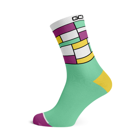 GCN Club Sock 055 - Teal and Purple