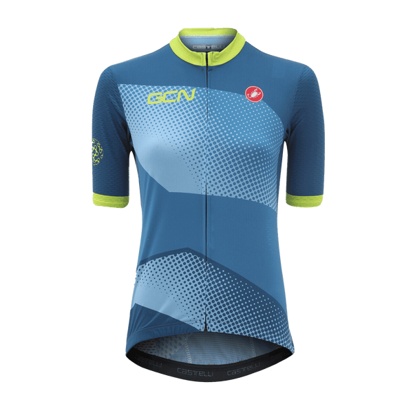 GCN Castelli Women s Competizione Blue and Lime Jersey GCN Shop Global Cycling Network