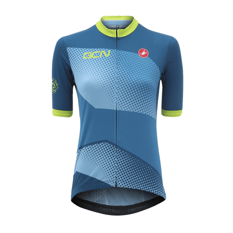 GCN Castelli Women's Competizione 2 Blue and Lime Jersey
