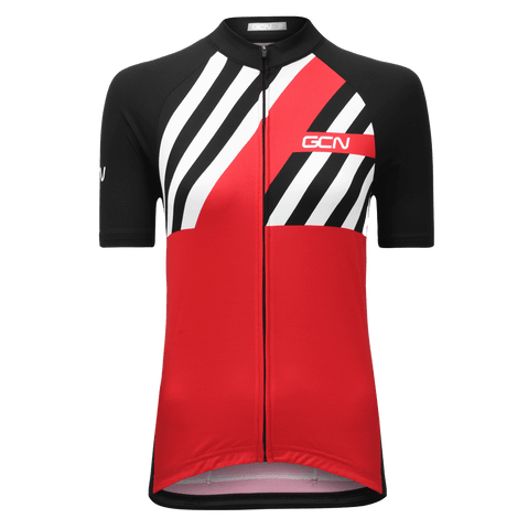 Camiseta GCN Stripes Fan para mujer - Rojo y negro