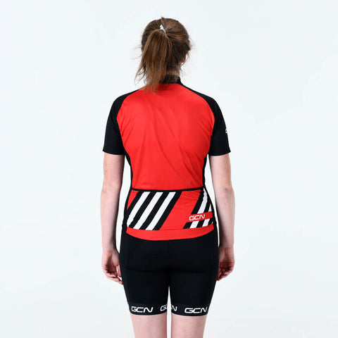 GCN Women's Stripes Fan Jersey - Red & Black