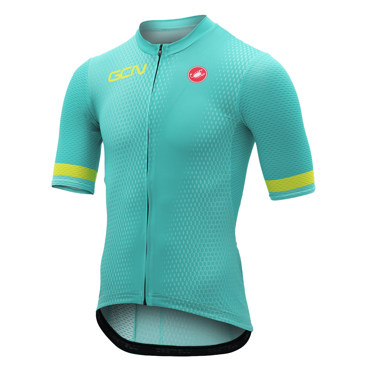 GCN Castelli Competizione 2 Turquoise and Lime Jersey