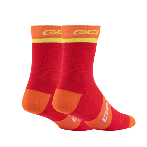 GCN Castelli Orange and Yellow Rosso Corsa Socks